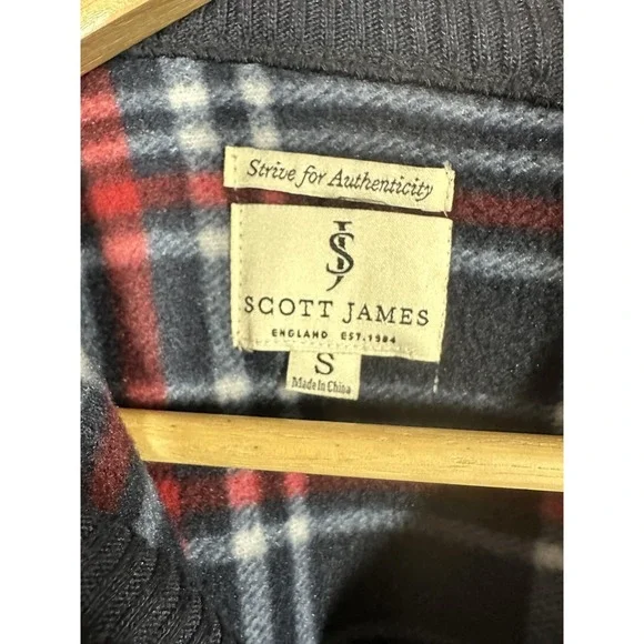 Scott James Sweater Mens Small Gray Quarter Zip Pullover Fleece Lined Warm Knit - Picture 3 of 7